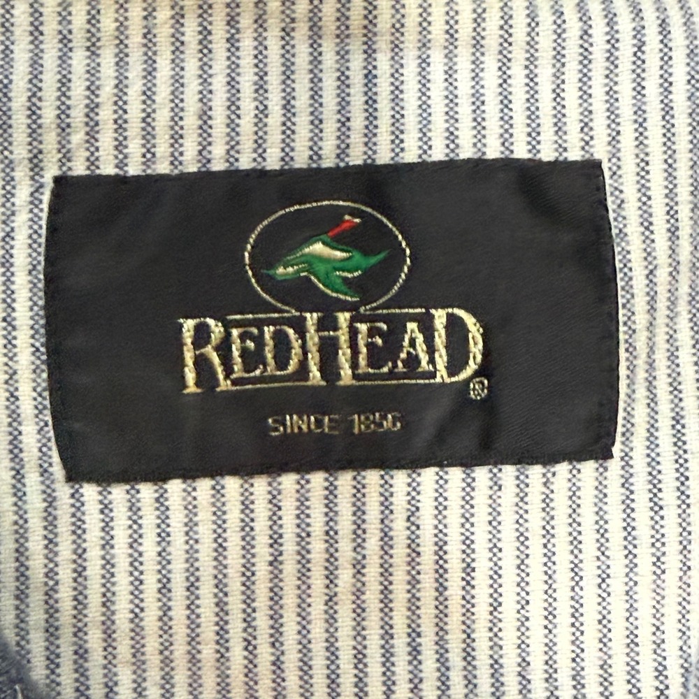 RedHead Mens XL Blue Cotton Chambray Short Sleeve Button Down Shirt Workwear - Picture 3 of 8